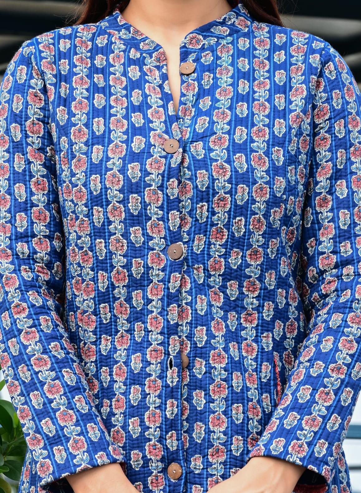 Hand block printed Long Winter jacket