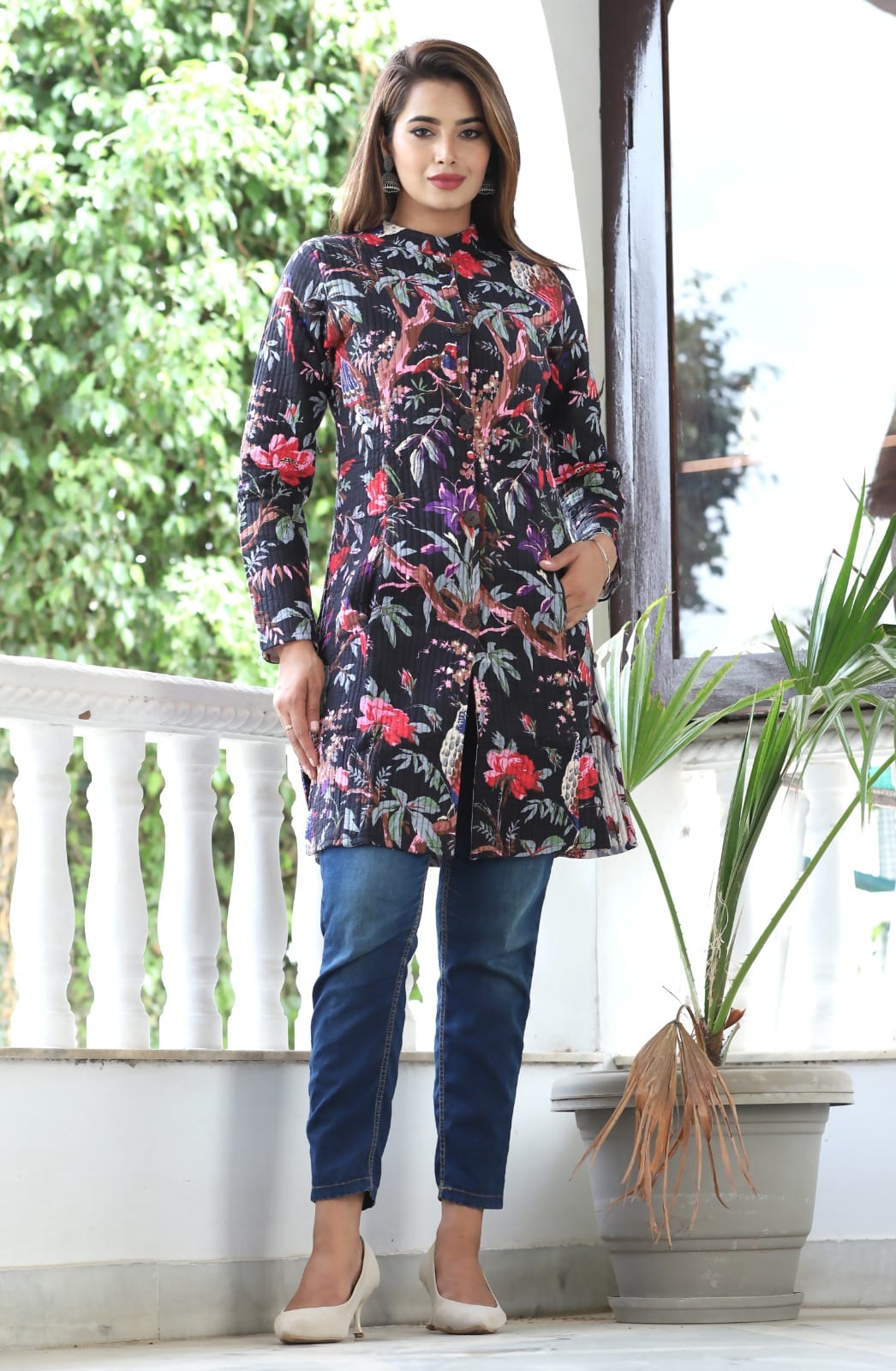 Traditional Quilted Reversible Winter Jecket