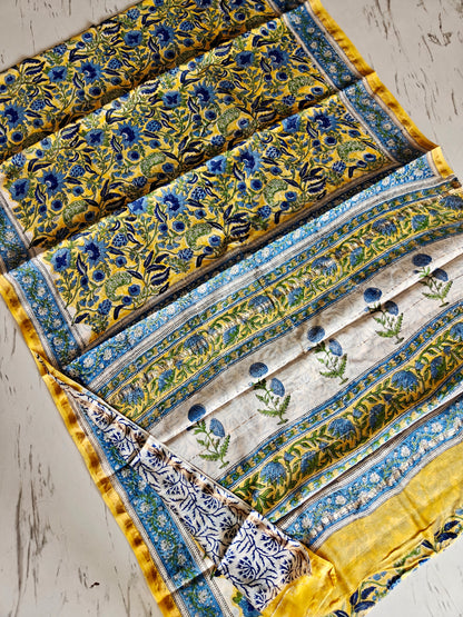Bagru print Chanderi silk saree