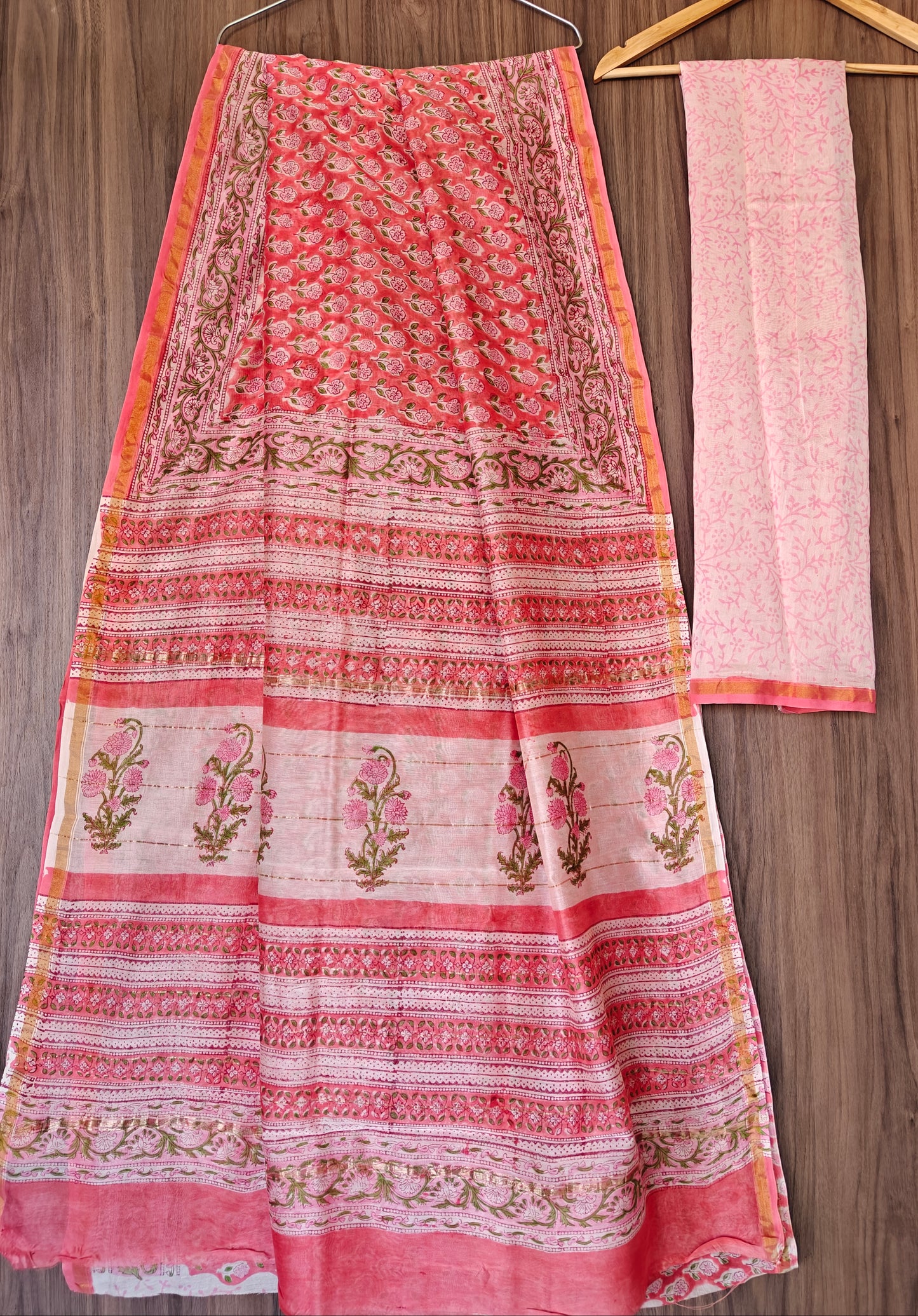 Bagru print Chanderi silk saree