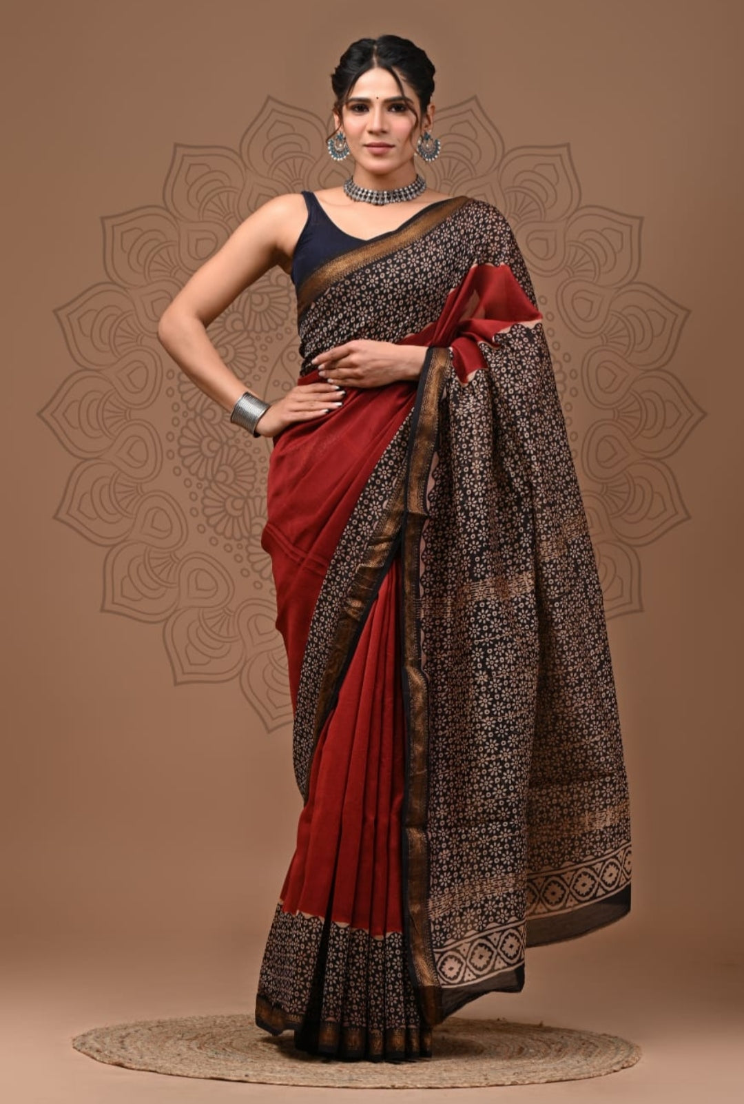 Party wear Maheshwari silk saree