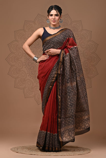 Party wear Maheshwari silk saree