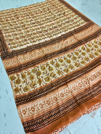Vanaspati Ajrakh Printed Modal Silk saree