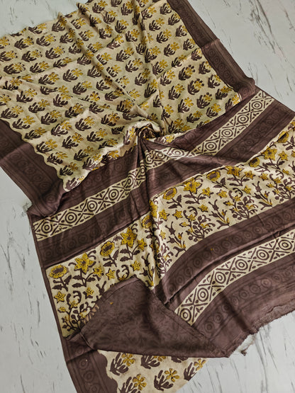 Vanaspati Ajrakh Printed Modal Silk saree