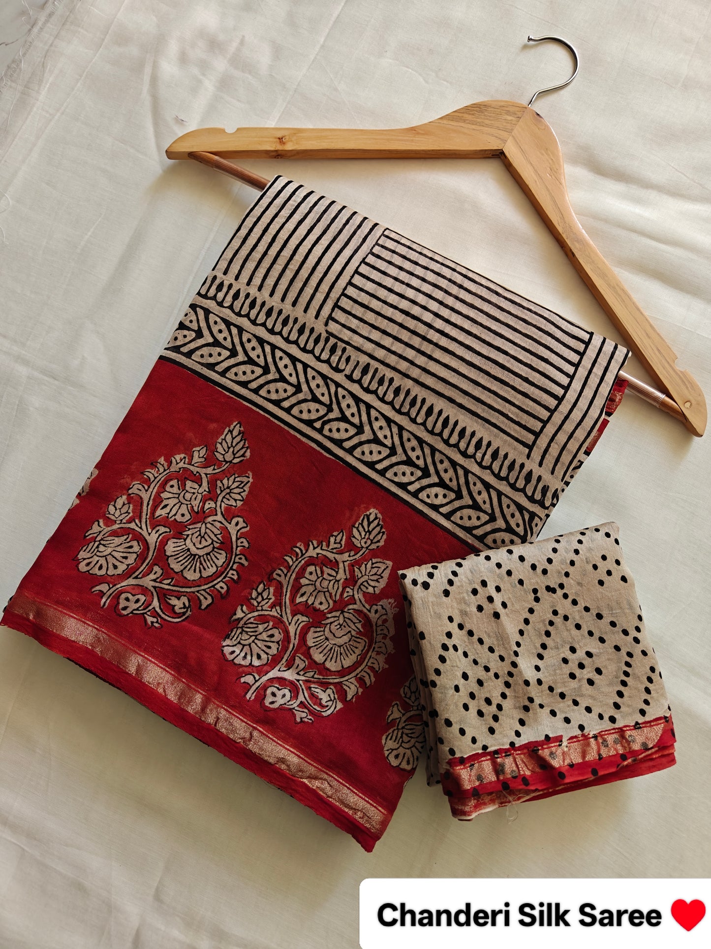 Bagru print Chanderi silk saree