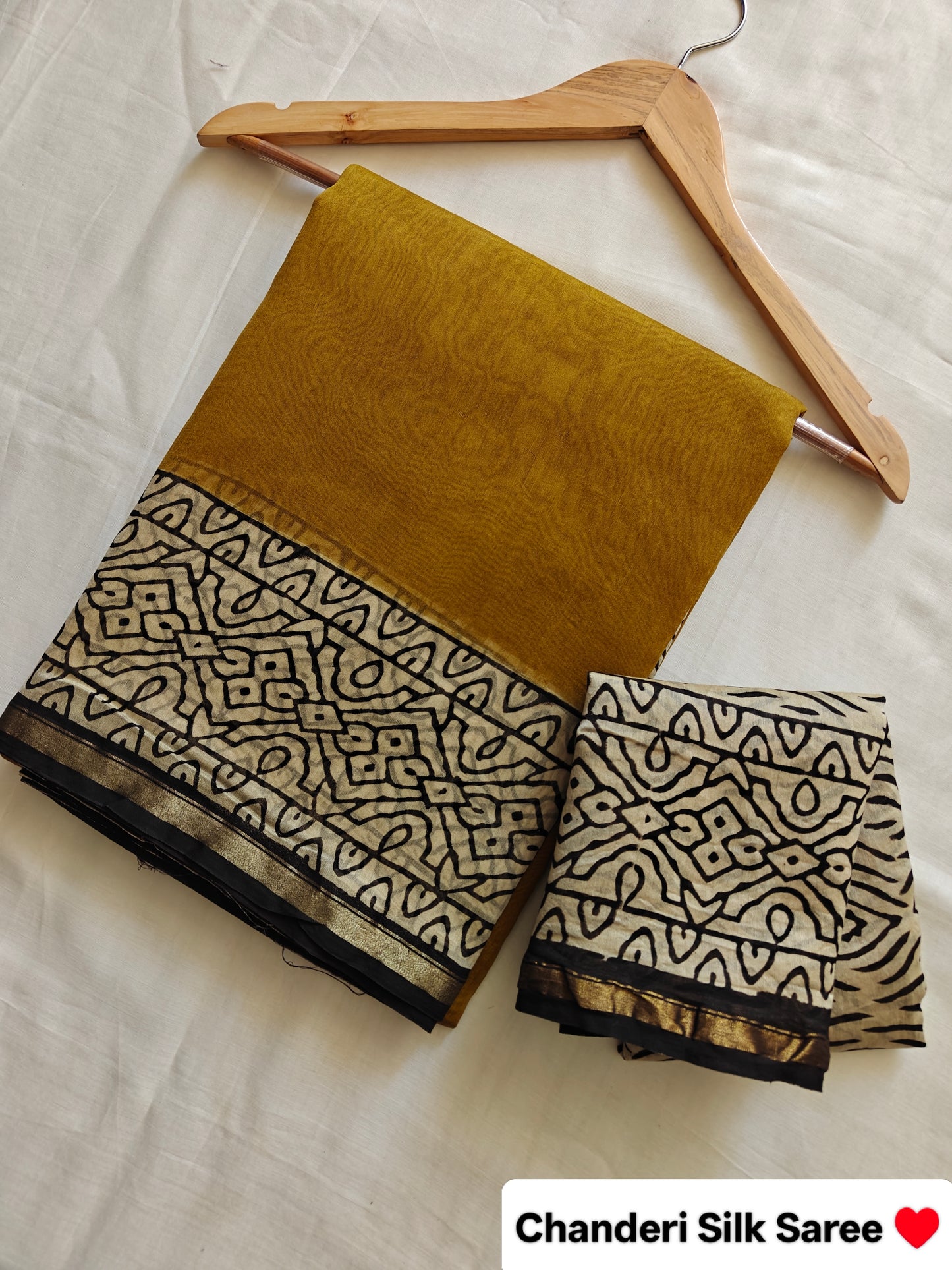 Bagru print Chanderi silk saree