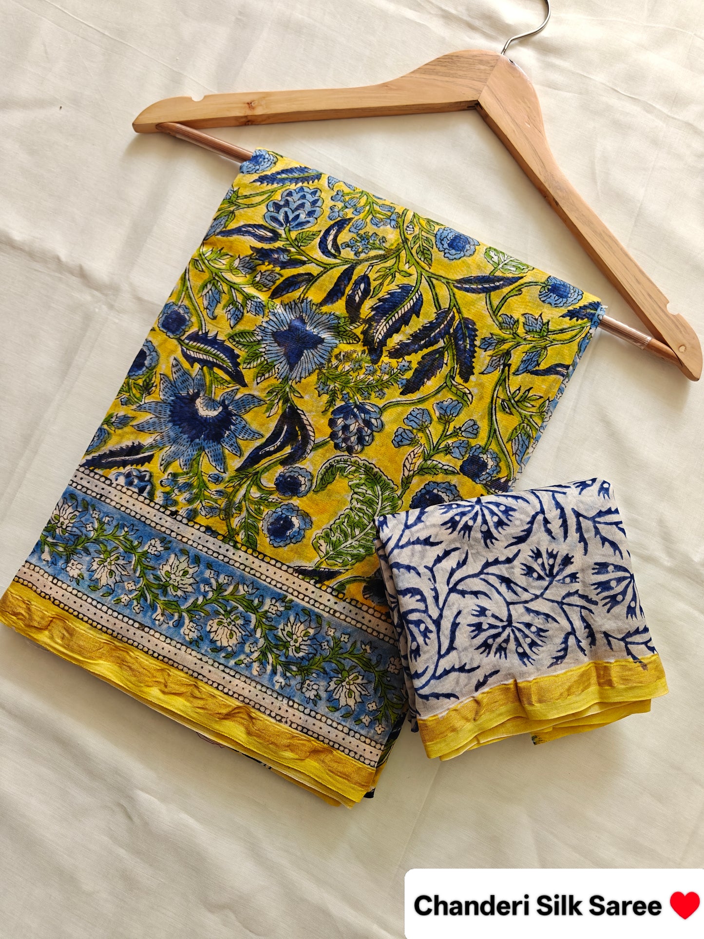 Bagru print Chanderi silk saree
