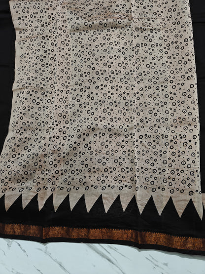 Bagru Prime Maheshwari Silk Saree with Blouse