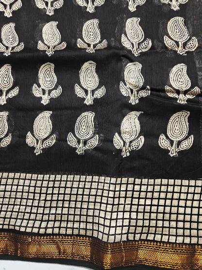 Bagru Prime Maheshwari Silk Saree with Blouse