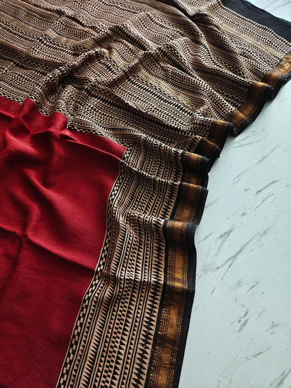 Party wear Maheshwari silk saree