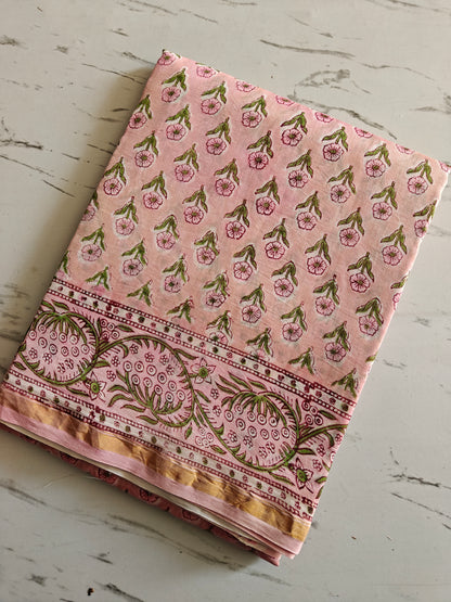 Bagru print Chanderi silk saree