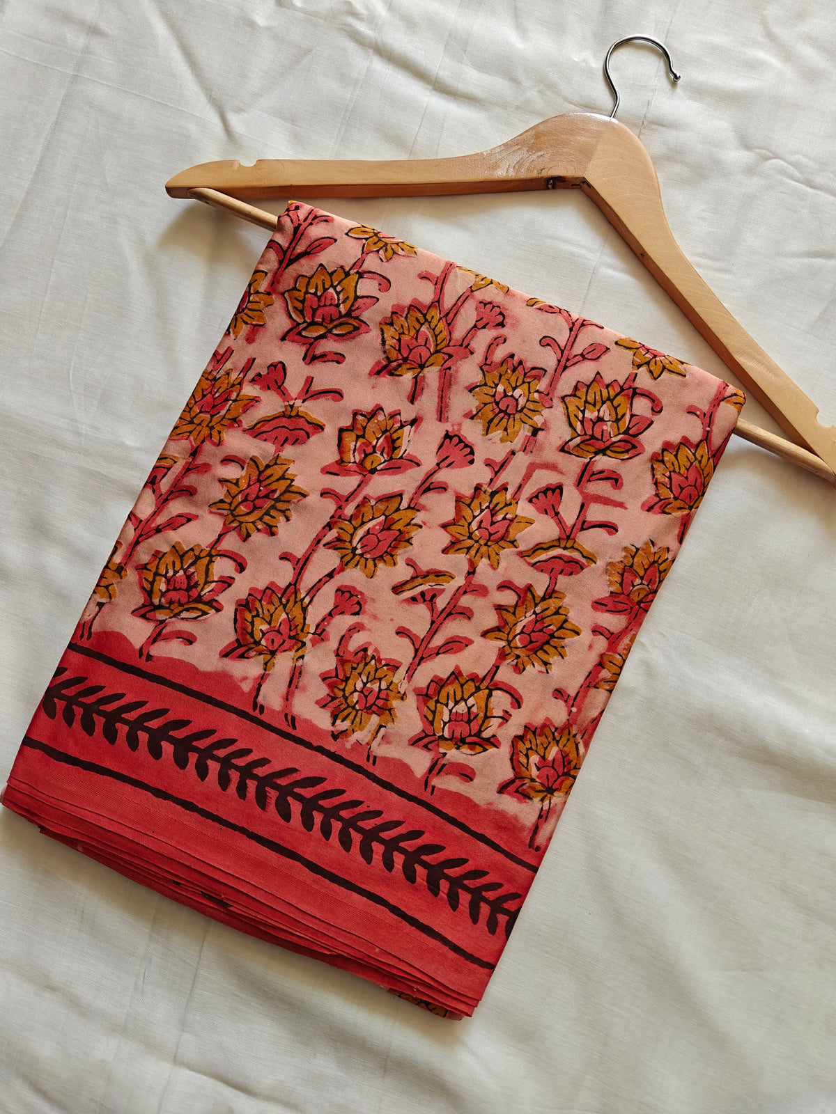 Vanspati Ajrakh Modal Silk Saree With Blouse