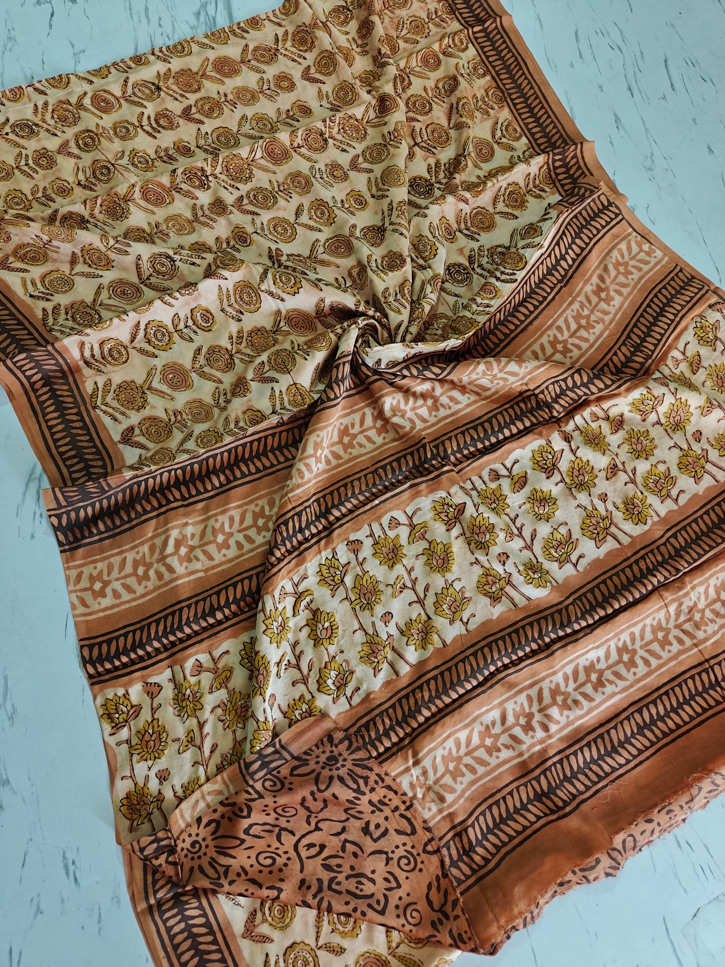Vanaspati Ajrakh Printed Modal Silk saree