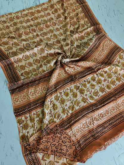 Vanaspati Ajrakh Printed Modal Silk saree
