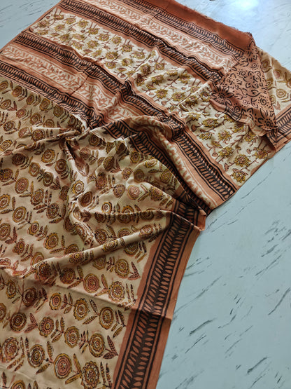 Vanaspati Ajrakh Printed Modal Silk saree