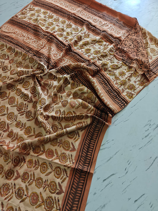 Vanaspati Ajrakh Printed Modal Silk saree