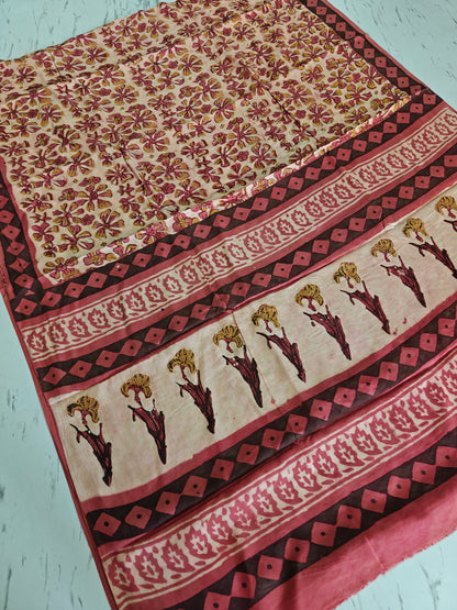 Vanaspati Ajrakh Printed Modal Silk saree