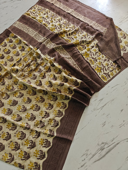 Vanaspati Ajrakh Printed Modal Silk saree