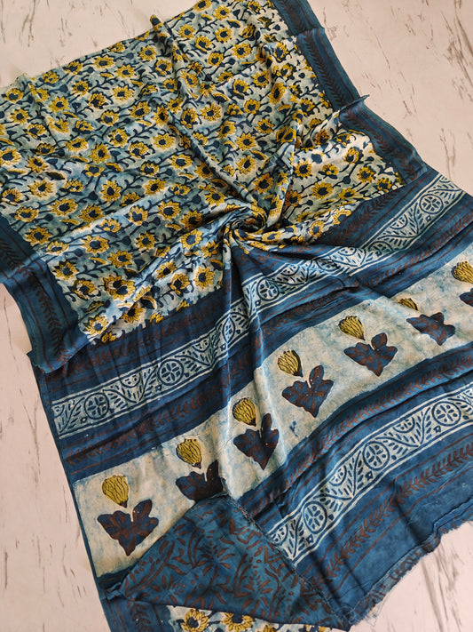 Vanaspati Ajrakh Printed Modal Silk saree