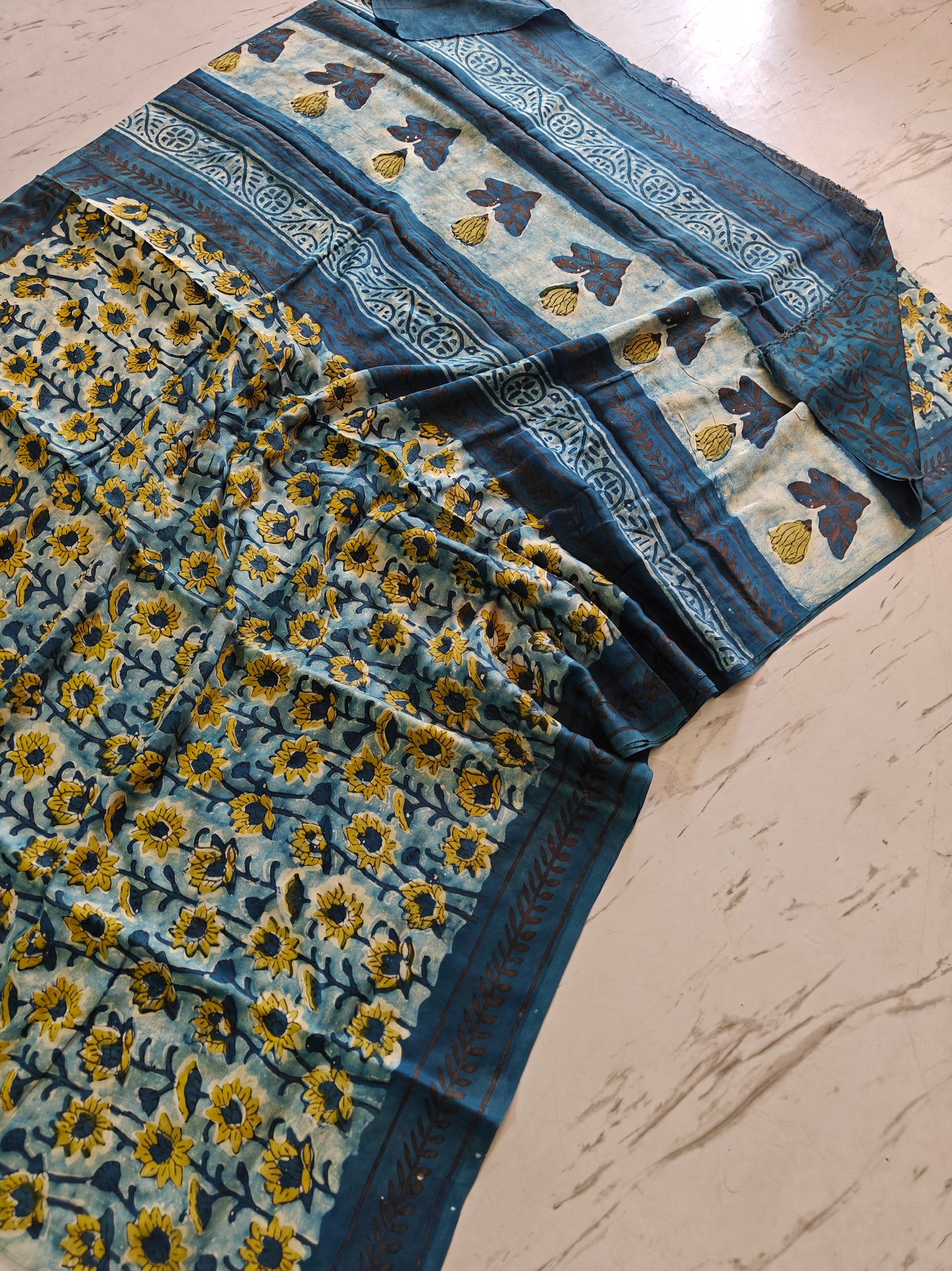 Vanaspati Ajrakh Printed Modal Silk saree