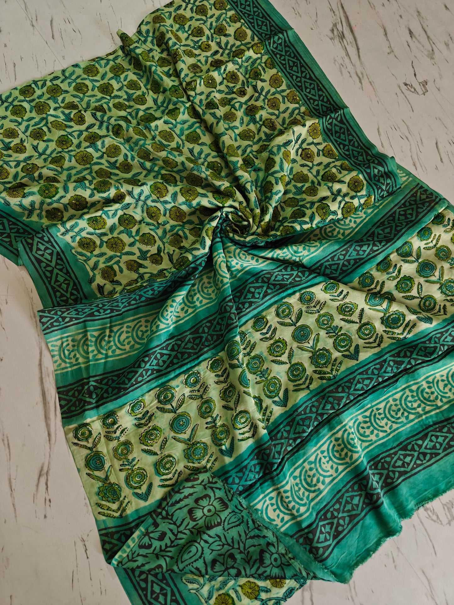 Vanaspati Ajrakh Printed Modal Silk saree
