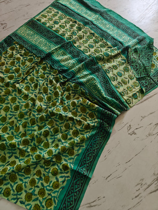 Vanaspati Ajrakh Printed Modal Silk saree