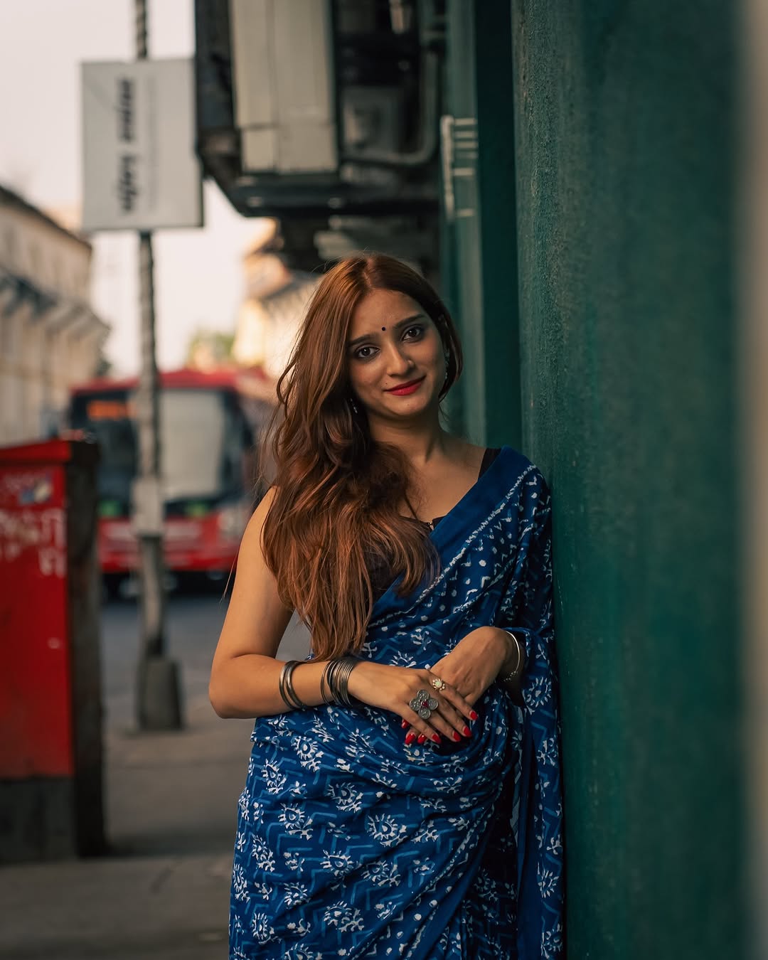 Indigo Love Pure Cotton Mulmul Saree