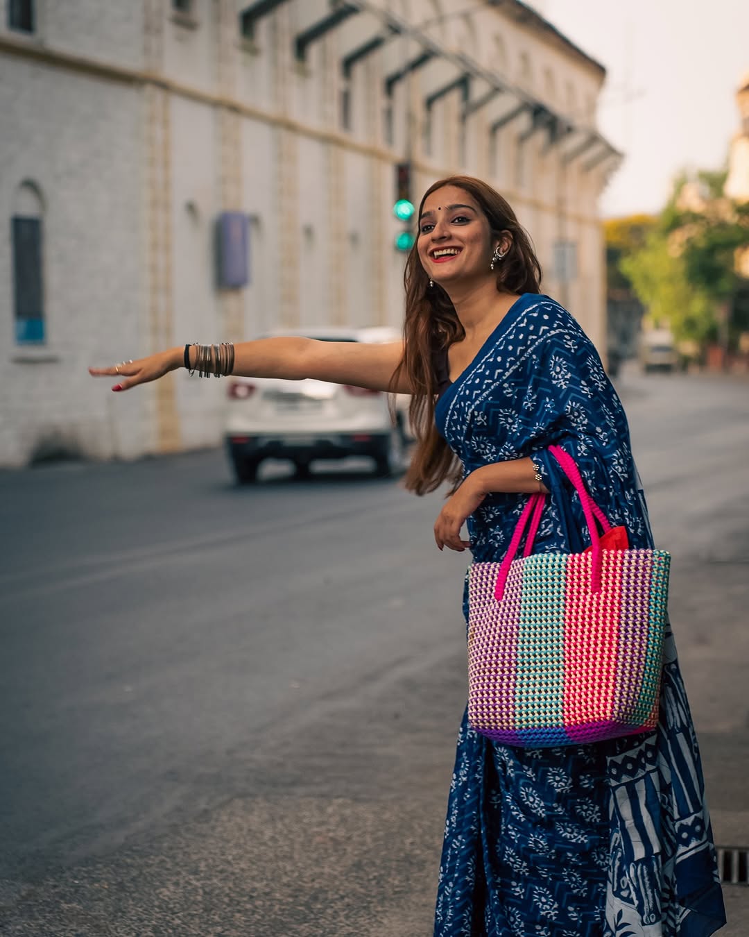 Indigo Love Pure Cotton Mulmul Saree
