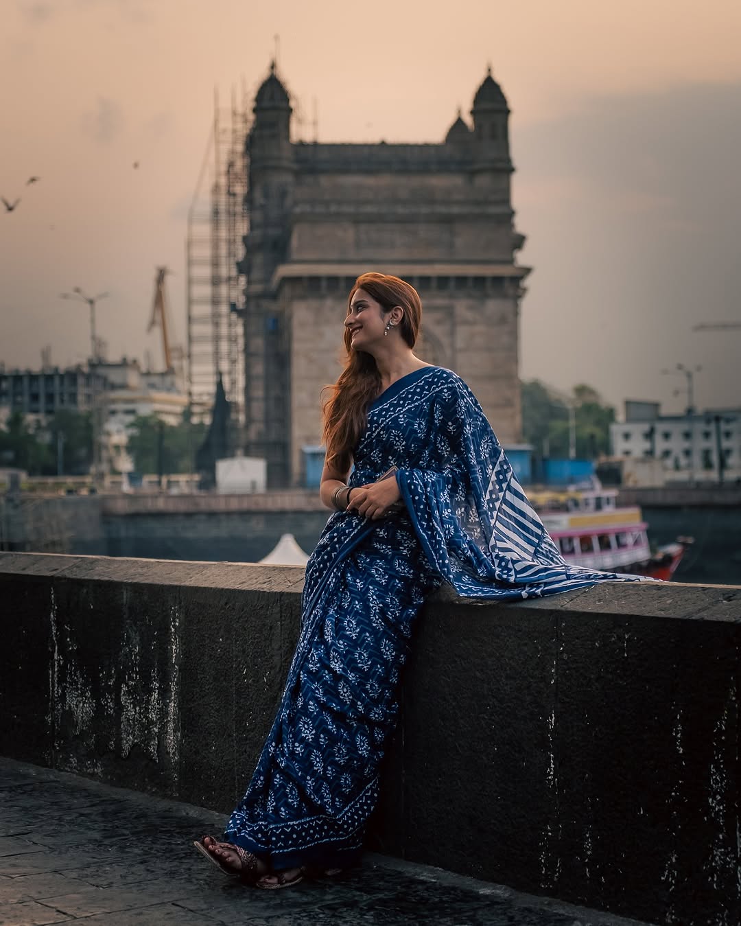 Indigo Love Pure Cotton Mulmul Saree