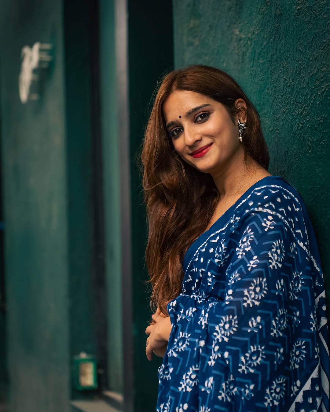 Indigo Love Pure Cotton Mulmul Saree