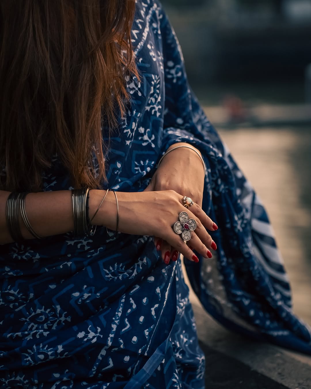 Indigo Love Pure Cotton Mulmul Saree