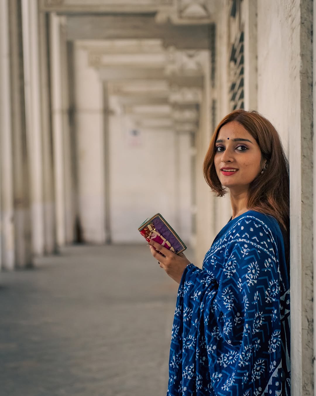 Indigo Love Pure Cotton Mulmul Saree