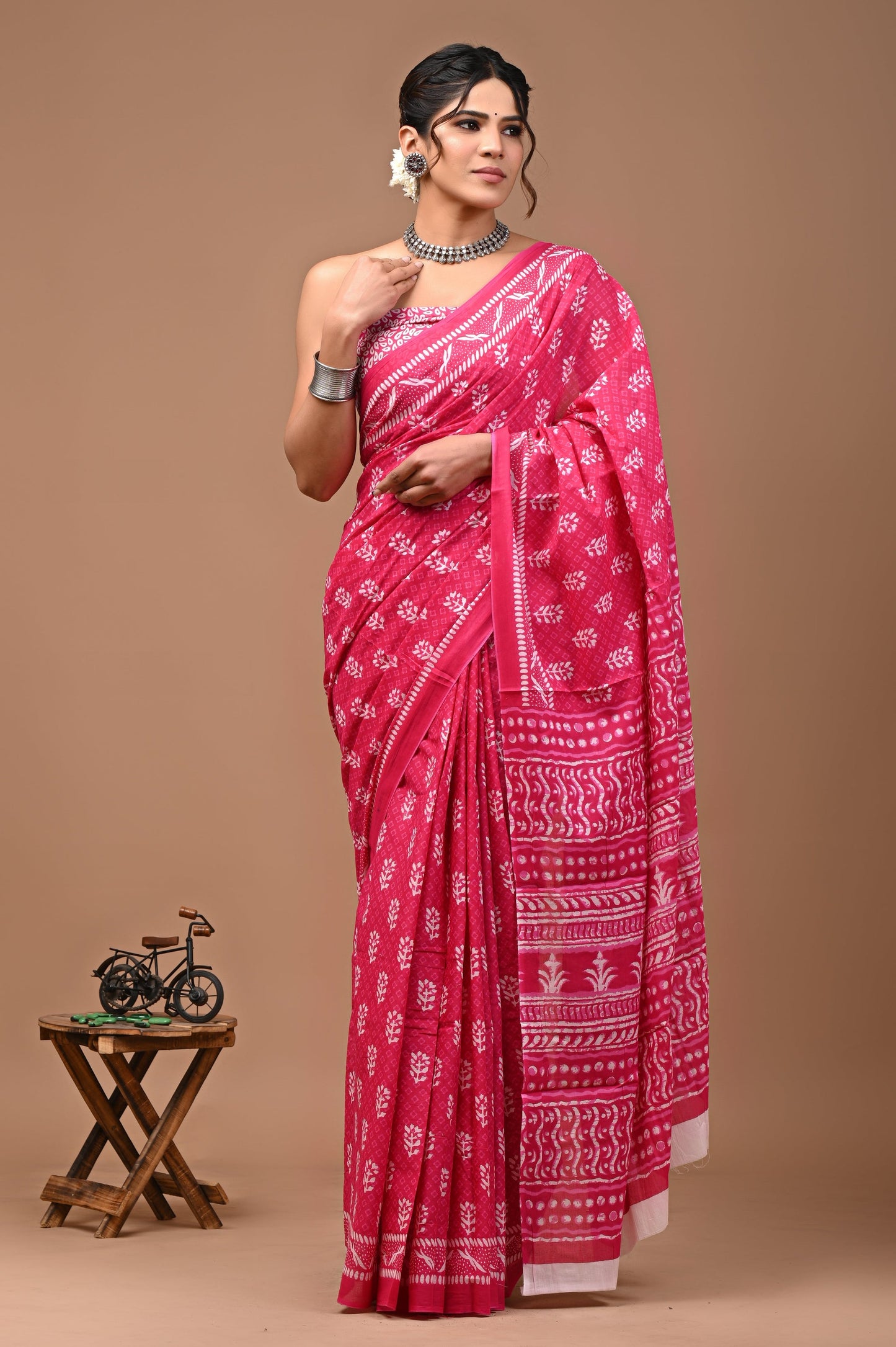 Summer Wear Cotton Mulmul Saree With Blouse