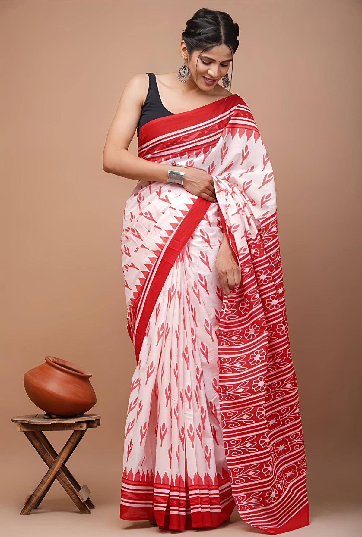 Summer Wear Pure Cotton Mulmul Saree