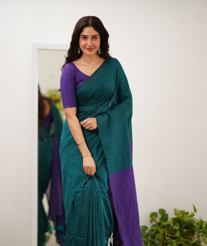 Office Wear Khadi Cotton Saree With Blouse